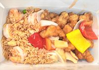 King Prawn Rice with Sweet Sour Pork HK Style